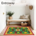 thumbnail image 3 of ODIKA 3'x5' Machine Washable Non-Slip Area Rug, Festive Holiday Bath Featuring Joyful Ornament Decoration High Traffic Rug with Pad, Green, 655983, 3 of 8