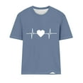 thumbnail image 2 of Otvok Fashion Women Round-Neck Short Sleeve T-Shirt Heart Print Casual Spring Summer Blouses, 2 of 6
