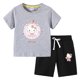 thumbnail image 3 of Hello Kitty-Camiseta de algodón con estampado de dibujos animados para niños y niñas, traje de dos piezas con pantalones de manga corta, verano, 3 of 5