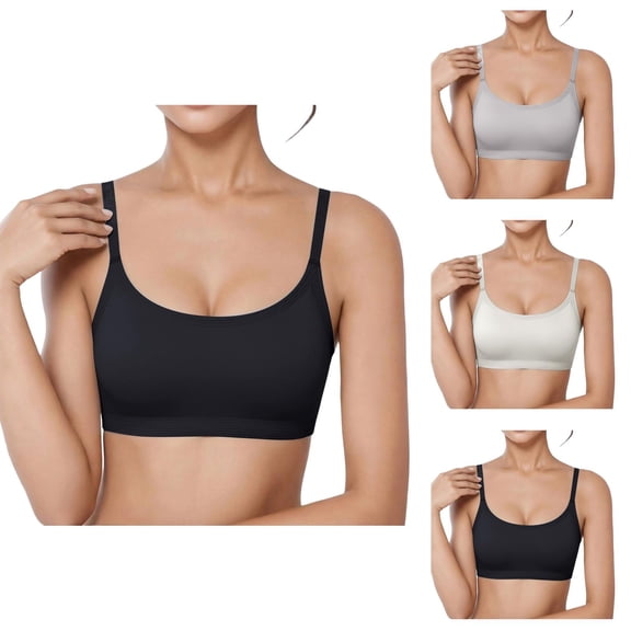 Seamless Bras for Women Adjustable Strap Cross Back Padded Full Coverage Bra Everyday Bra