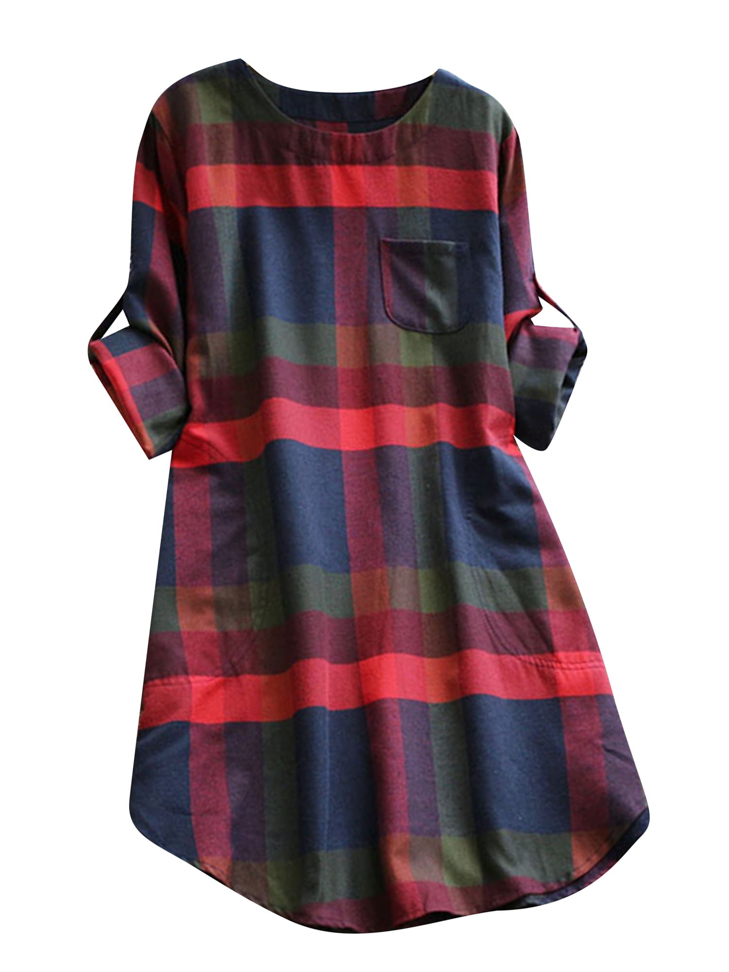 checked work dress