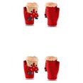 thumbnail image 4 of Guantes tejidos Qarigey invierno para hombres y mujeres Rojo 2Conjunto, 4 of 6