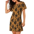 thumbnail image 2 of Fotbe Snake Bata de Dormir para Mujer con Estampado, Camisón de Algodón de Manga Corta, Ropa de Dormir Casual, 2 of 6