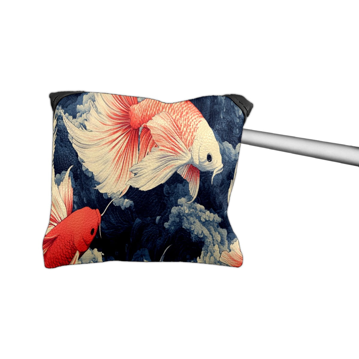 Golf Mallet Putter Cover Premium Leather Waterproof Golf Putter Head Cover with Magnetic Closure Goldfish