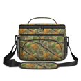 thumbnail image 2 of Camo and Oak Green Pattern Insulated Lunch Box for Women Men, Medium Leakproof Cooler Bag with Adjustable Strap, 10"x6.7"x8", 2 of 6