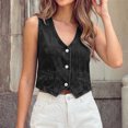 thumbnail image 4 of Tqcoqu Womens Summer Cropped Denim Vest, V-Neck Crop Western Jean Vest Top for Women Country Trendy Outfits, 4 of 5