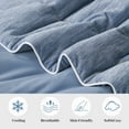 thumbnail image 4 of Amelie Home Queen Cooling Comforter – Reversible Lightweight Blanket for Hot Sleepers, Heather Denim Blue 90"x90", 4 of 5