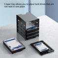 thumbnail image 3 of Soporte de disco duro Organizador de disco duro de 3,5 pulgadas Estante de metal Estante de almacenamiento HDD Estante de 5 niveles Inevent EL004967-00B, 3 of 7