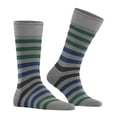 thumbnail image 2 of Burlington Calcetines de hombre - Blackpool, algodón, rayas, logotipo, talla única Gris/Azul/Verde, 2 of 4