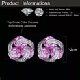 thumbnail image 6 of Cute Small Pink Cubic Zirconia Revolving Round Stud Earrings Women Party Jewelry, 6 of 9