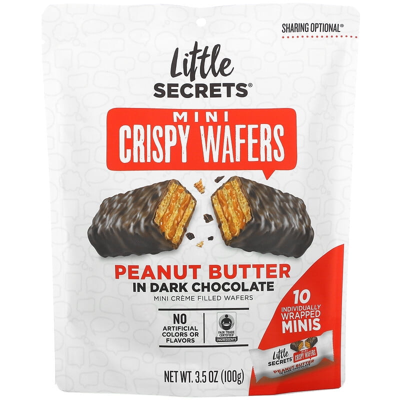 Little Secrets, Mini Crispy Wafers, Peanut Butter In Dark Chocolate, 10 Individually Wrapped, 3.5 oz