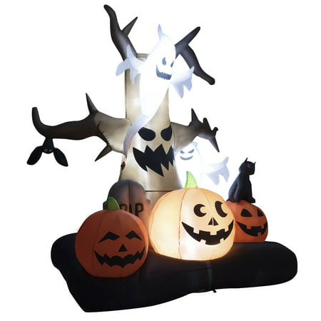 Topbuy 10' Giant Inflatable Dead Tree Latern Water-proof PE Ghost w/ Horror Phantom Pumpkins Halloween Decoration