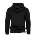 thumbnail image 6 of safuny Men's Long Sleeve Tops Drawstring Loose Hoodies Shirts Big&Tall Casual Soft Fleece Solid Color Pullover Fashion Workout Crew Neck Sweatshirts Black S, 6 of 7