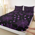 thumbnail image 4 of Manfei Gothic Spider Web Print Bed Sheets,Moon Halloween Full Size Sheets,4-Piece,1 Flat Sheet,1 Fitted Sheet and 2 Pillowcases, 4 of 6