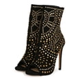 thumbnail image 5 of Women's Tribal Stud Embellished Peep Toe Stiletto Booties 19673, 5 of 6
