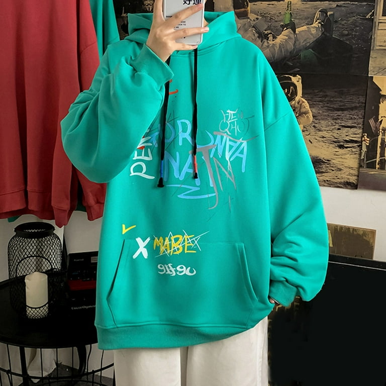 Mens Autumn And Winter Loose Youth Fashion Casual Sports Printed