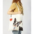 thumbnail image 3 of Pet Portrait White Cotton Canvas Bag - I Love Boston Terriers, 3 of 3