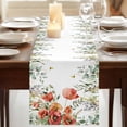 thumbnail image 3 of Table Runners 72 Inches Long Dress Scarves, Red Poppy Farmhouse Kitchen Table Runner, Coffee Tablerunners, Spring Farmhouse Country Flower Leaf Plant 14x72 Inch, 3 of 9