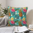 thumbnail image 6 of Xecao Pineapple Print Soft Velvet Decorative Throw Pillow Covers, Square Cushion Cases for Bed, Sofa, Living Room, Car, and Indoor Outdoor Use-18"x18", 6 of 8