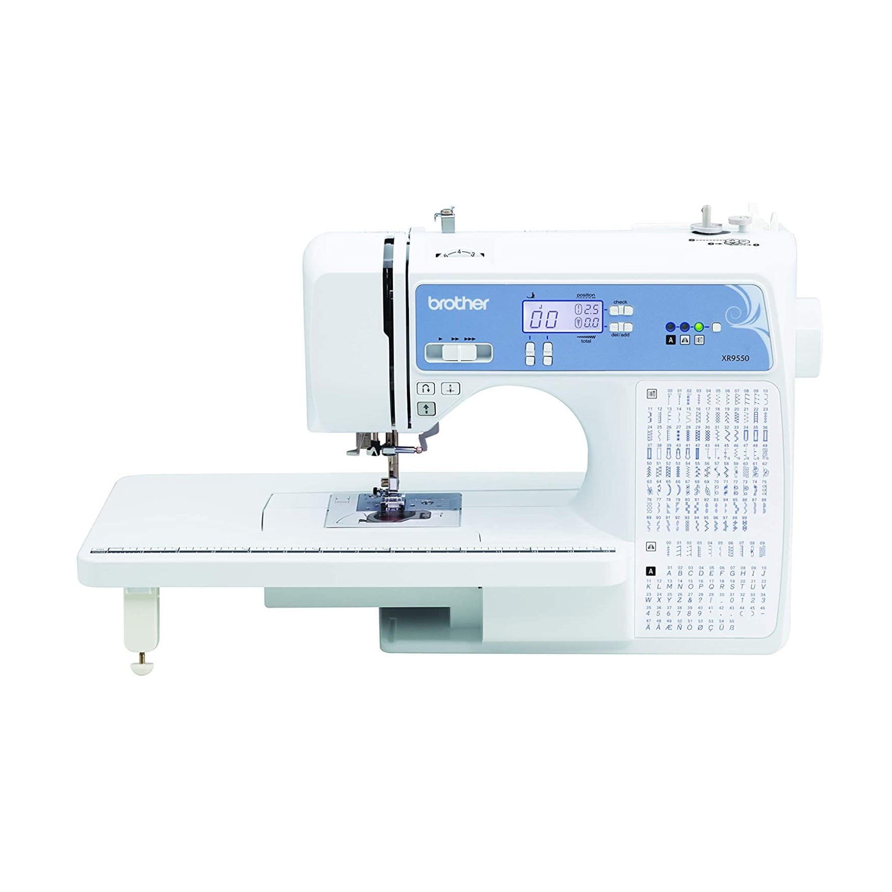Brother XR9550 Computerized Sewing and Quilting Machine (White) Bundle with Hard Case and 6-Piece Thread (3 Items)