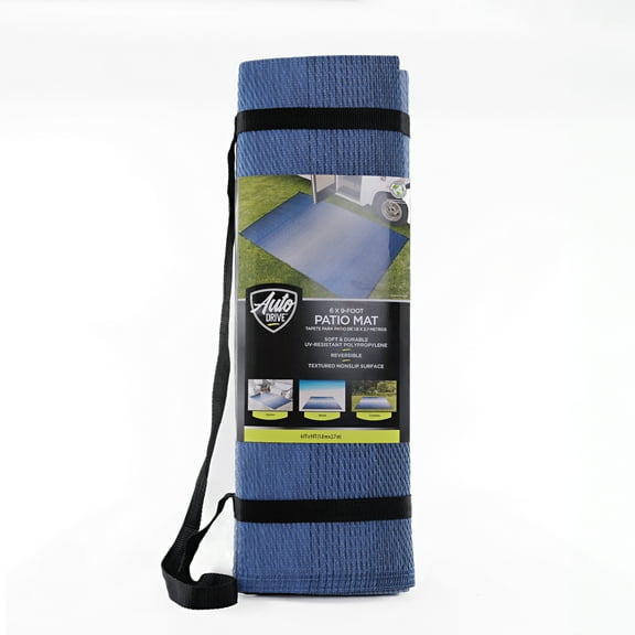 Auto Drive 6'x 9' Space Dyed Ombre RV Patio Mat, Perfect for RV Patios and Garden Patios, Polypropylene