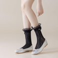 thumbnail image 5 of YooGuoGuo Womens Ankle Socks Lace Ruffle Frilly Cotton Cute Princess Ankle Dress Socks for Girl 2 Pack, 5 of 8