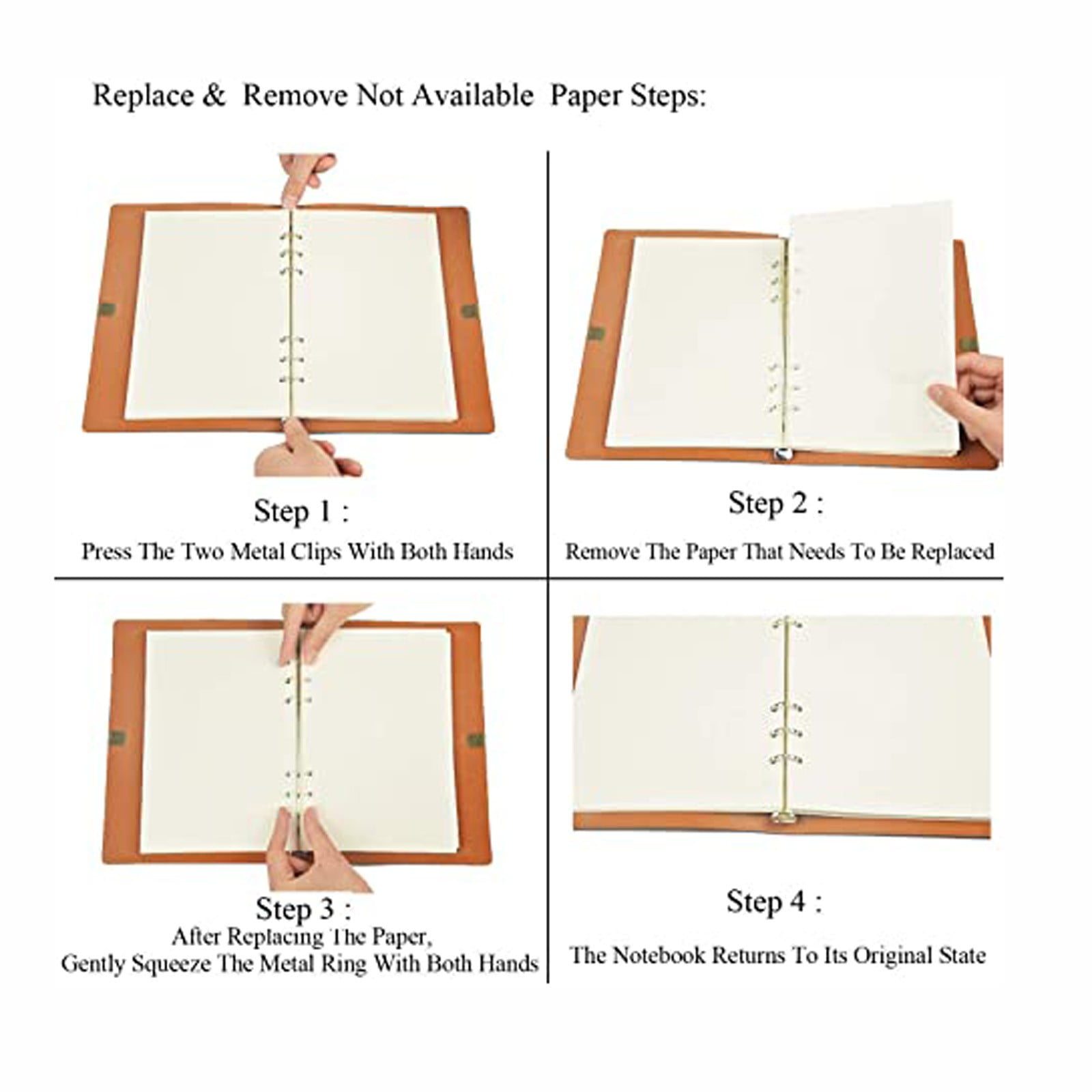 A5 Leather Binder Notebook Diary Notebook Diary Replaceable Paper