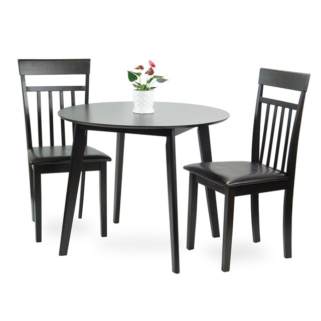 Dining Room Set of 2 Warm Chairs and Round Dining Table Kitchen Modern