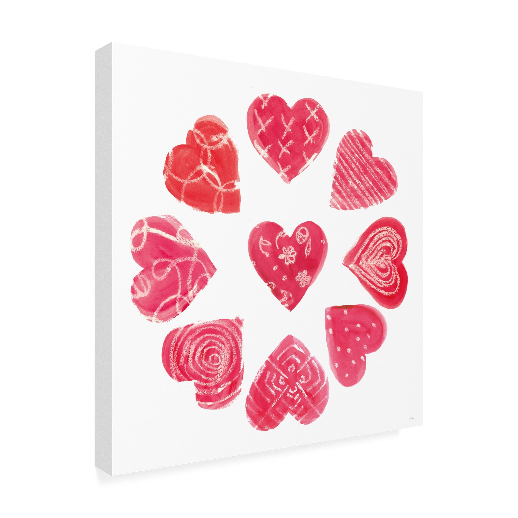 Trademark Fine Art 'Hearts and More Hearts II' Canvas Art by Sue Schlabach