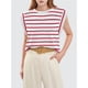 thumbnail image 4 of Camiseta Sin Mangas Informal de Verano para Mujer, Rayas Rojas, XXL, 4 of 6
