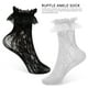 thumbnail image 4 of BRIGHTFUFU 2 pares de calcetines con volantes, calcetines tobilleros con ribete de encaje, calcetines para mujer, calcetines de vestir, calcetines finos de encaje para adultos., 4 of 8