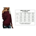 thumbnail image 4 of Long Sleeve Solid Color Women Off The Shoulder Knit Pullover, 4 of 4