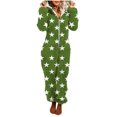 thumbnail image 2 of Romper Sleepwear Women New Women Long Sleeve Hooded Jumpsuit Pajamas Casual Winter Warm Romper Sleepwear Style B-44 Green L, 2 of 5