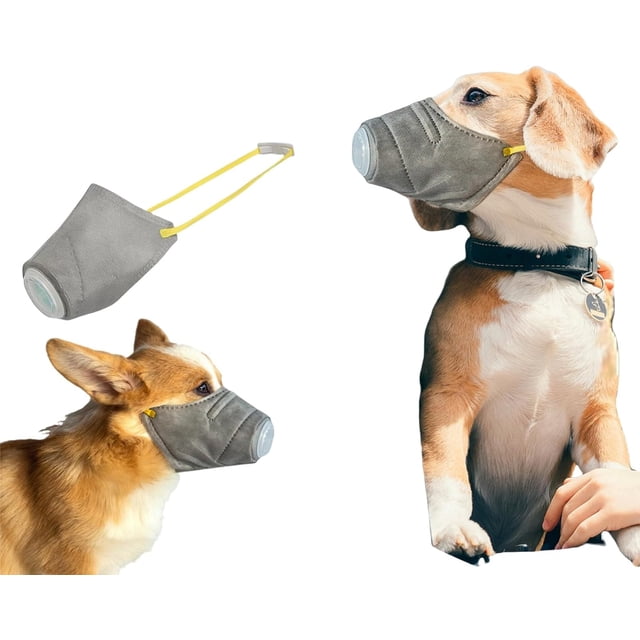Adjustable Dog Gas Mask & Muzzle – Reusable, Breathable Air Filter Mask with Replaceable Filters for Large & Small Dogs – Anti-Smog, Smoke, Pollution Protection-M*1PC
