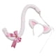 thumbnail image 1 of Faux and Tail Set Disfraz Disfraz Disfraz Fiestas temáticas Cosplay blanco rosa jinwen Cola de tocado de gato, 1 of 3