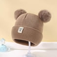 thumbnail image 7 of NOEGOEU Baby Beanie Toddler Infant Winter Knitted Hats Kids Soft Warm Pom Pom Cap for Boys Girls (Khaki,0-36 Months), 7 of 7