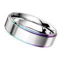thumbnail image 4 of Classic Rainbow Ring Mens Womens 316L Stainless Steel Modern Anniversary Pride Wedding Band Fantasy Forge Jewelry, 4 of 5