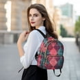 thumbnail image 6 of FORMRS Mini Backpack Purse for Women Travel Daypack Casual Shoulder Bag, Vibrant Green Tartan Pattern, 6 of 7