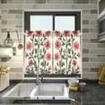thumbnail image 4 of Yayeee Kitchen Curtains Tier Pair Light Filtering 27"x36" Rod Pocket Short Cafe Window Panel, Light Pink Flowers, 4 of 7
