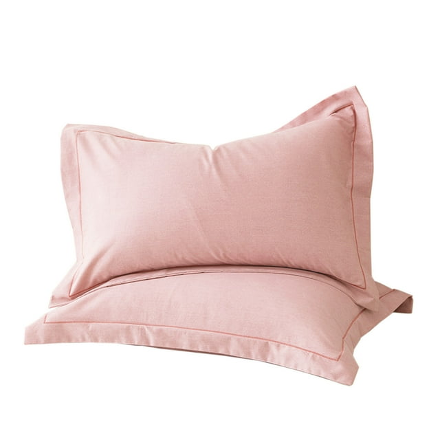 Matoen12 Solid Color Cotton Pillowcase for Home Student Dormitory, Standard Household Skin-Friendly Breathable Comfy Bedding Pillow Protective Covers, Modern Home Decor, 19"x29", 2PC, Pink