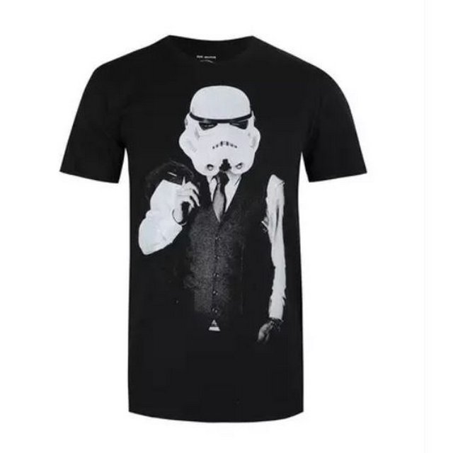 Star Wars - Camiseta de Stormtrooper Traje para Hombre (Negro, Blanco)