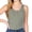 OLIVE, variant on Women's Sleeveless Henley Rib Buttoned Bodysuit Top Shirts
