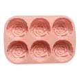 thumbnail image 2 of 6-Cavity Rose Silicone Mold for Resin, Chocolate, Soap Making, Heat Resistant Easy Release Baking Mold, Light Pink, 24*17cm, 2 of 9