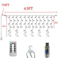 thumbnail image 5 of Led Curtain Lights Moon Star Light String 6.6ft Window Decoration 8 Modes Remote Control USB Power Warm White (Big Crescent), 5 of 5