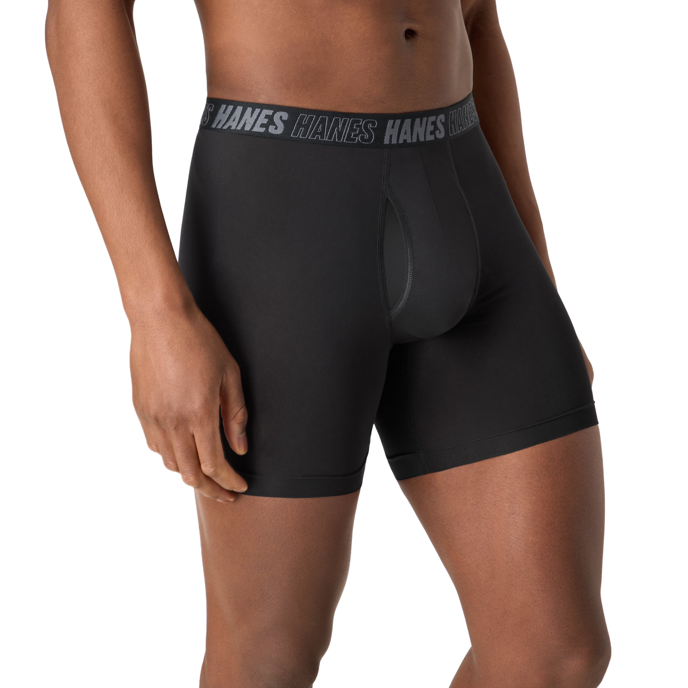 Hanes Mens Underwear Boxer Brief, 3-Pack, Moves Anti-Chafe Boxer Brief with Total Support Pouch