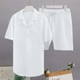 thumbnail image 5 of JIKNTTR Men's Track Suits 2 Piece Oversized And Linen Set Two Piece Clothing Shirt Casual Set Shorts Short Sleeved Shirt Set Summer Beach Outfits, 5 of 5