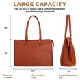 thumbnail image 4 of Cshidworld Bolsa Impermeable de Cuero para Laptop de 15.6 Pulgadas para Mujer - Maletín de Negocios para Trabajo, Oficina y Viaje - Marrón, 4 of 7