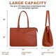 thumbnail image 4 of Cshidworld Bolsa Impermeable de Cuero para Laptop de 15.6 Pulgadas para Mujer - Maletín de Negocios para Trabajo, Oficina y Viaje - Marrón, 4 of 7