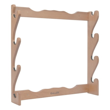 UPC: 0026509185505 | Allen Company Wood 3 Gun Wall Mount Wall Gun Rack  Rifle & Shotgun  Brown  18550