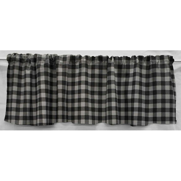 Buffalo Check Plaid Curtain Panels by Penny's Needful Things (Set of 2) 45 Inch Long UNLINED (Light Gray)